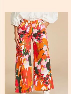 Variety Hour Desert Pea Floral wide leg pants size small